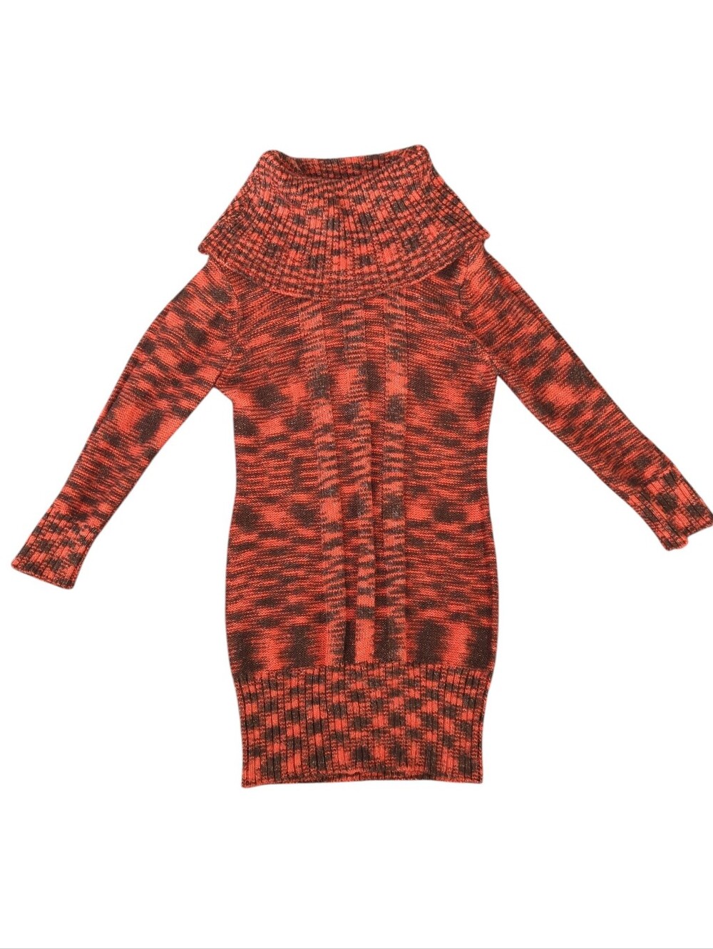 Girls Marled Knit Cowl Neck Sweater Dress (Size M)